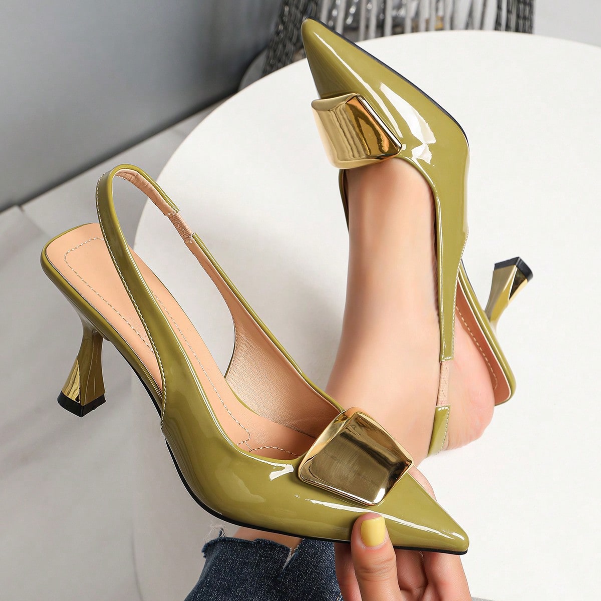 Formal Dress - Elegante Damen-Slingback-Pumps mit geschlossener, spitzer Zehenpartie,