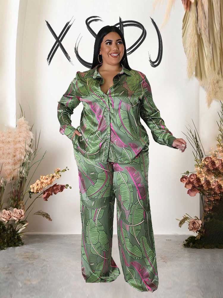 Silk Blouse - Weibliche Kleidung Langarm 2-teilige Sets Frauen
