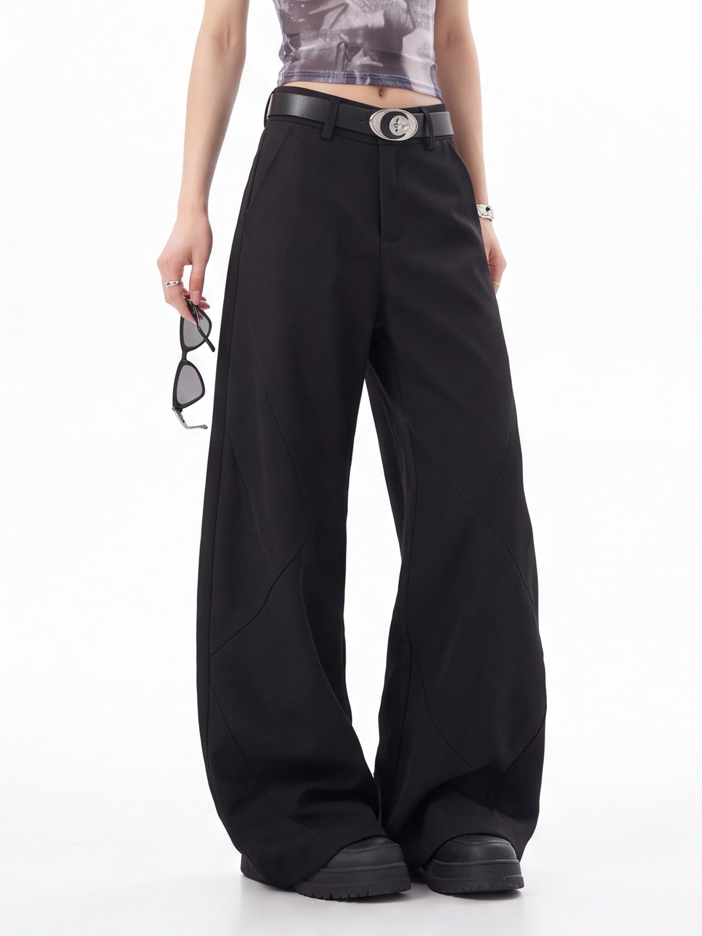 Tailored Trouser Wide - Schwarze High-Waist-Hose für Damen von Ant