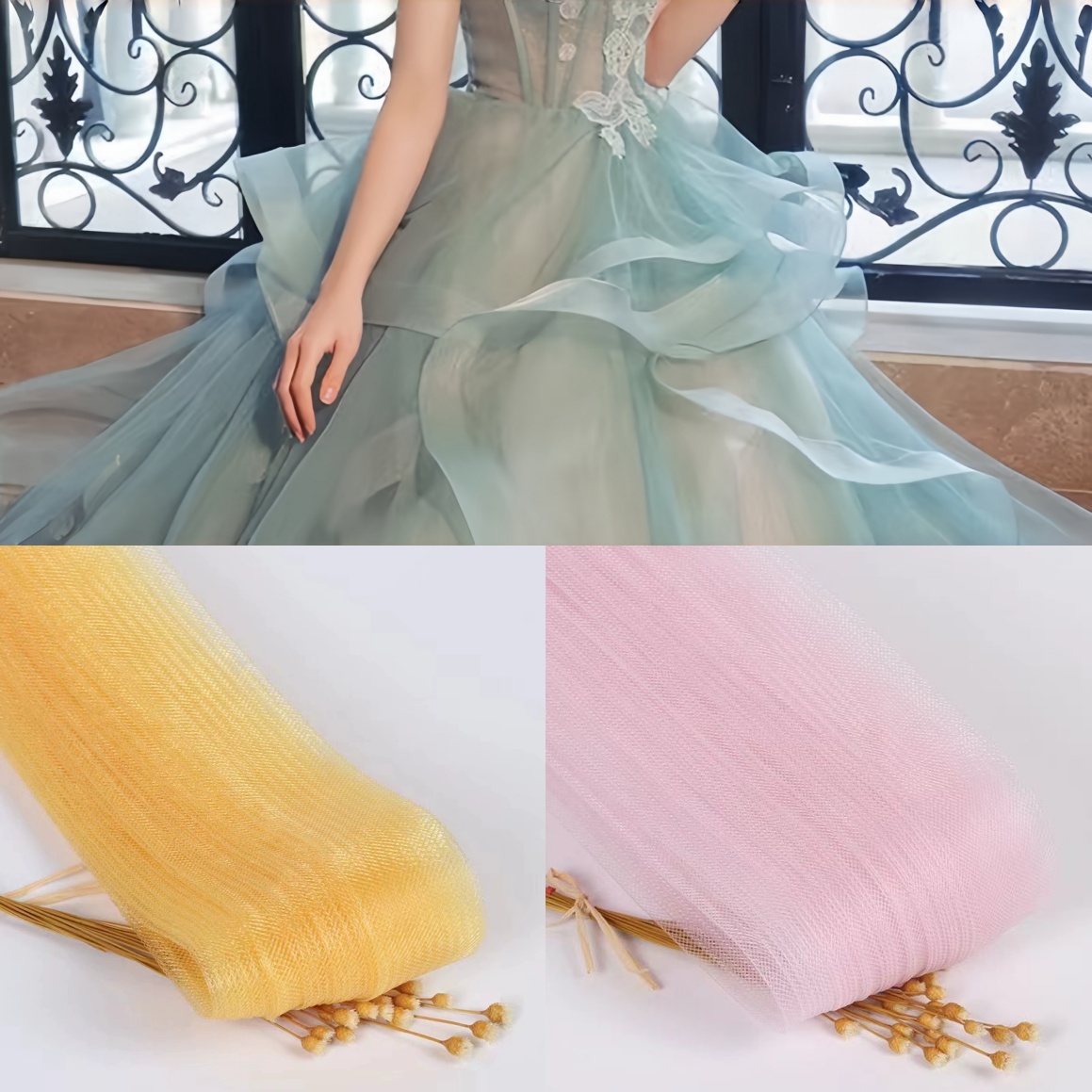 Wedding Dress - Elastisches Netzgewebe zum Nähen von Hochzeits-,