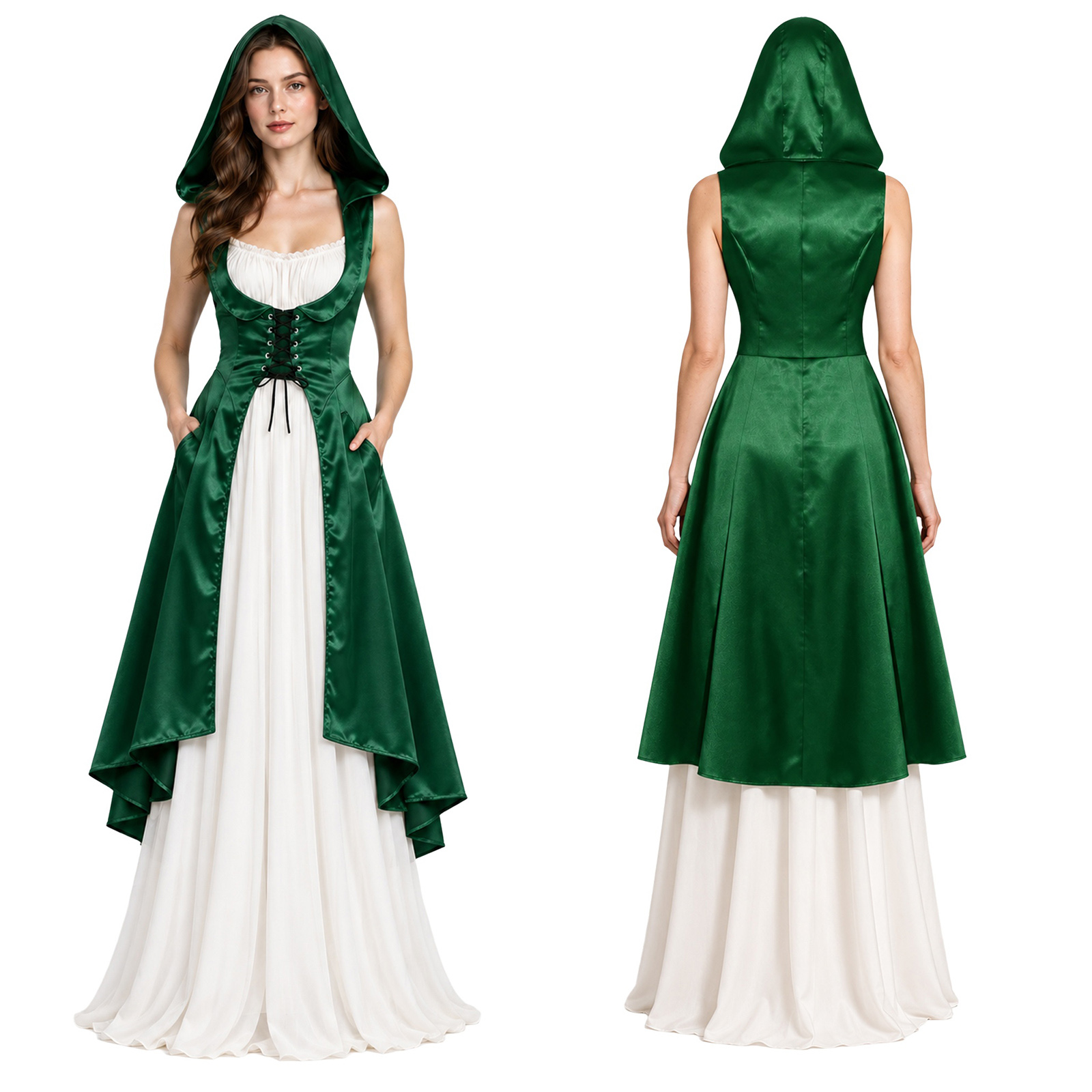Damen-Mittelalter-Kostüm im Re – Lace Dress Bewertung und Preis