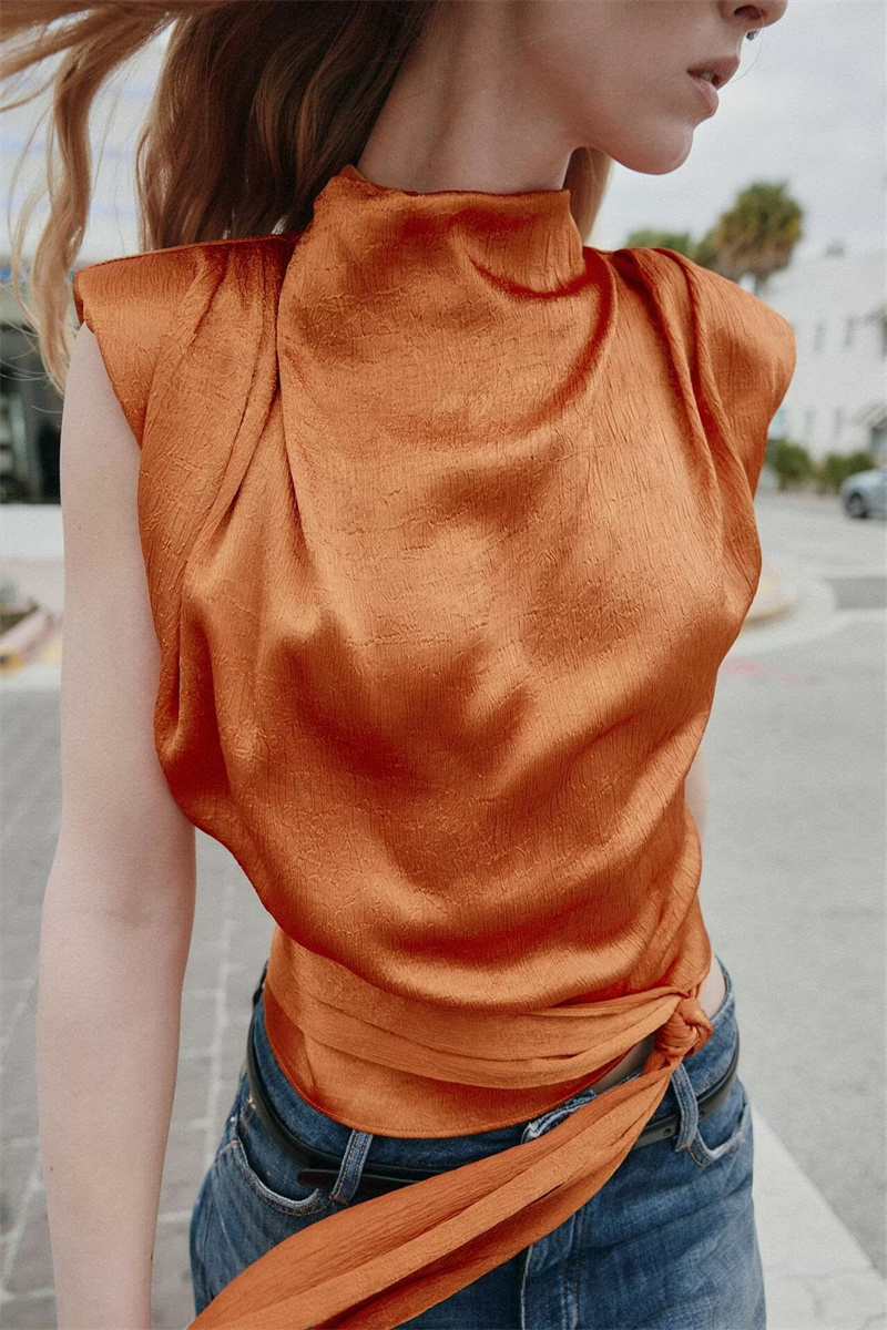 Satin-Schal-Kragen-Top ohne Är – Silk Blouse Bewertung und Preis